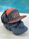 Leather Collection -  Hookem Cap with Leather Patch bill - Derty Sports