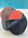 Leather Collection -  Hookem Cap with Leather Patch bill - Derty Sports