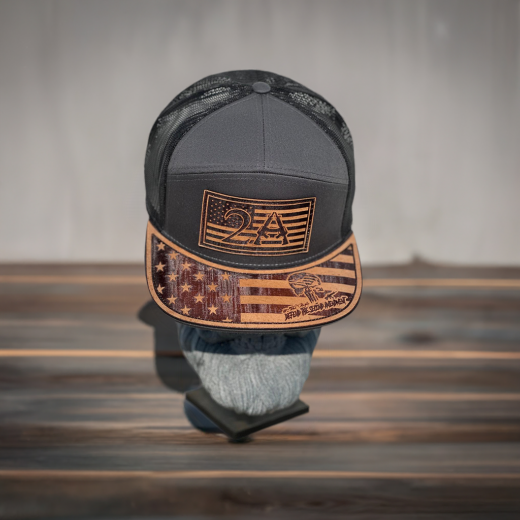 Leather Collection -  2ND AMENDMENT Cap with Leather Patch bill (Copy)